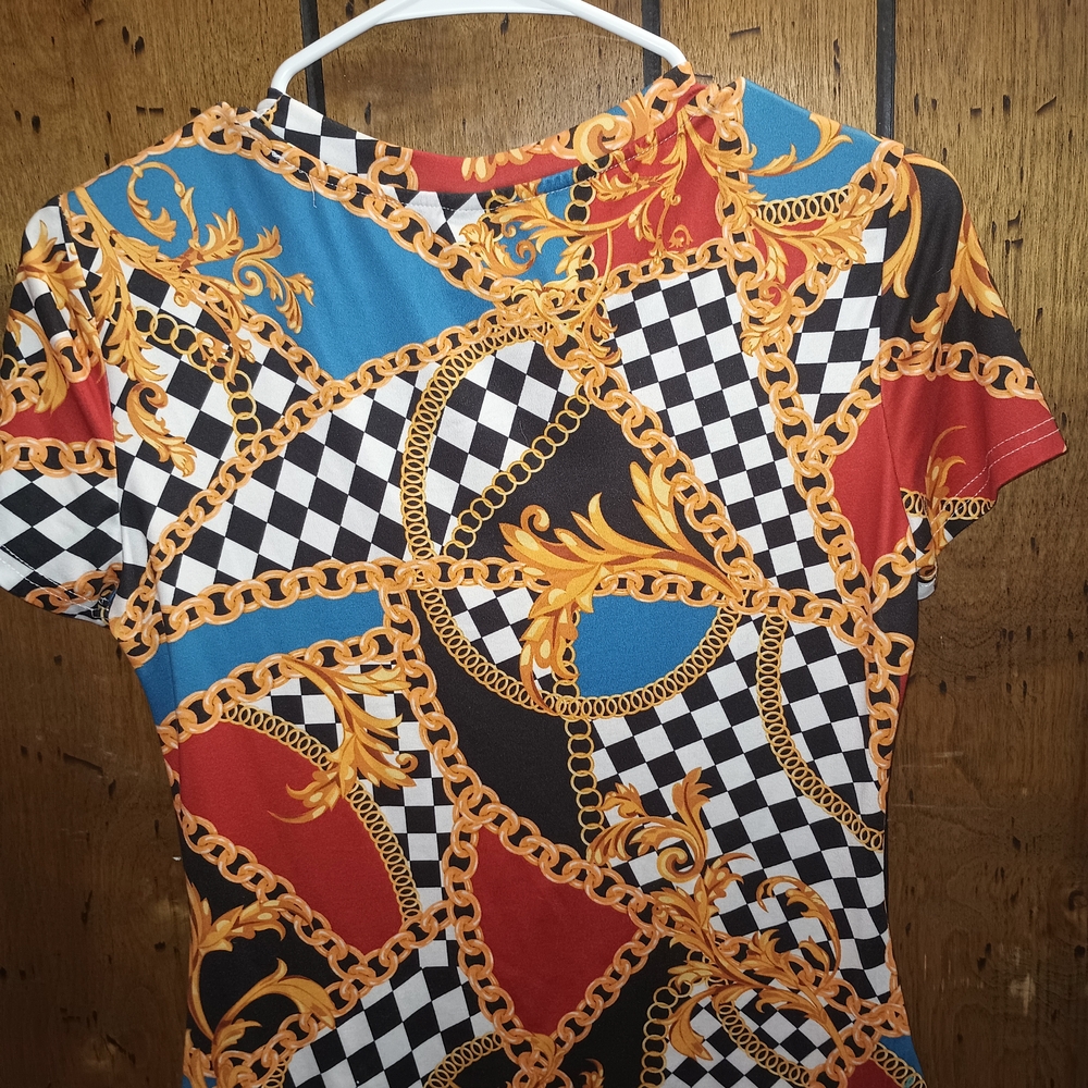 SHEIN Multicolor Chain Pattern Top - Picture 3 of 3
